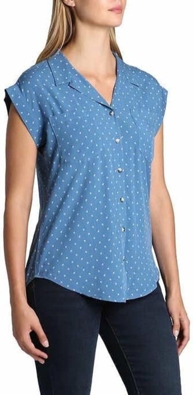Jachs Girlfriend New York Blue and White Blouse Size Small